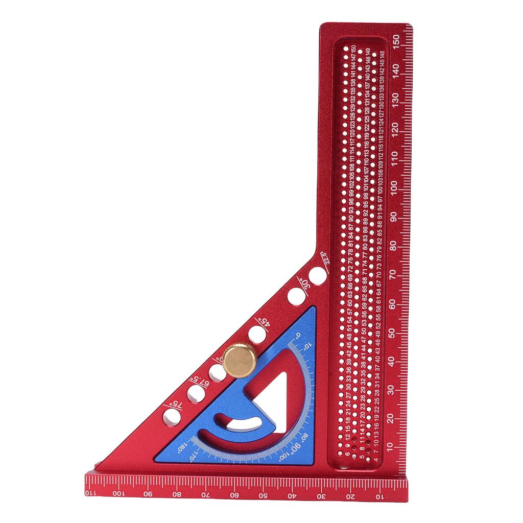 Multi Angle Measuring Ruler 0 180 Degrees  Adjustable Aluminum Alloy Anodized Finish Measuring Miter Triangle Ruler for