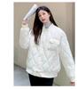 Maillard Argyle Women's Winter Baseball Jacket - Fashionable, Short, Loose, Thickened Cotton-Padded Coat