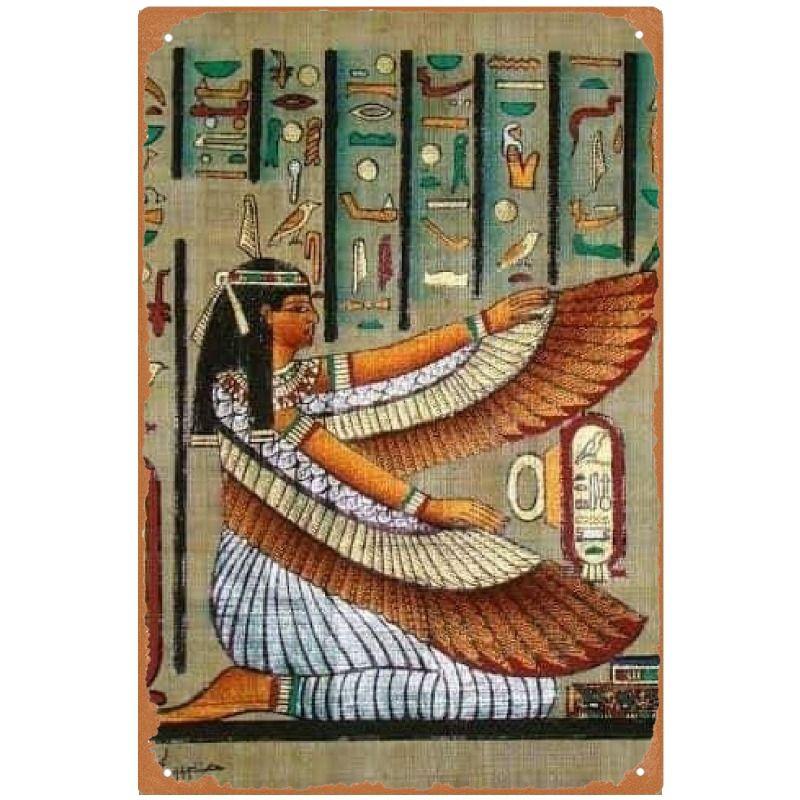 Vintage Ägyptisches Blechschild Wandkunst Heimdekor Metallposter Hängendes Schild