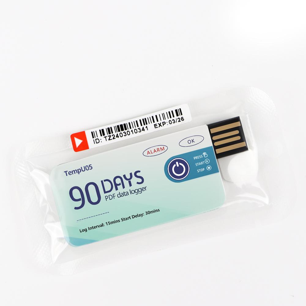 

TempU05 Реєстратор даних температури 10000 точок USB Звіт 60 90 днів USB Одноразовий реєстратор Аналізатор температури для холодового ланцюга