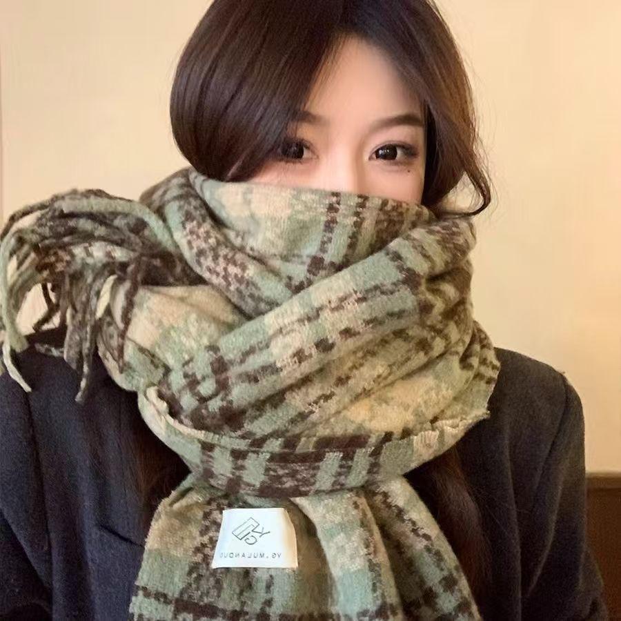 Scarf Men's Winter New Versatile Korean Version Plaid Scarf Women Give Boyfriend Gifts Couple Scarf To Keep Warm
