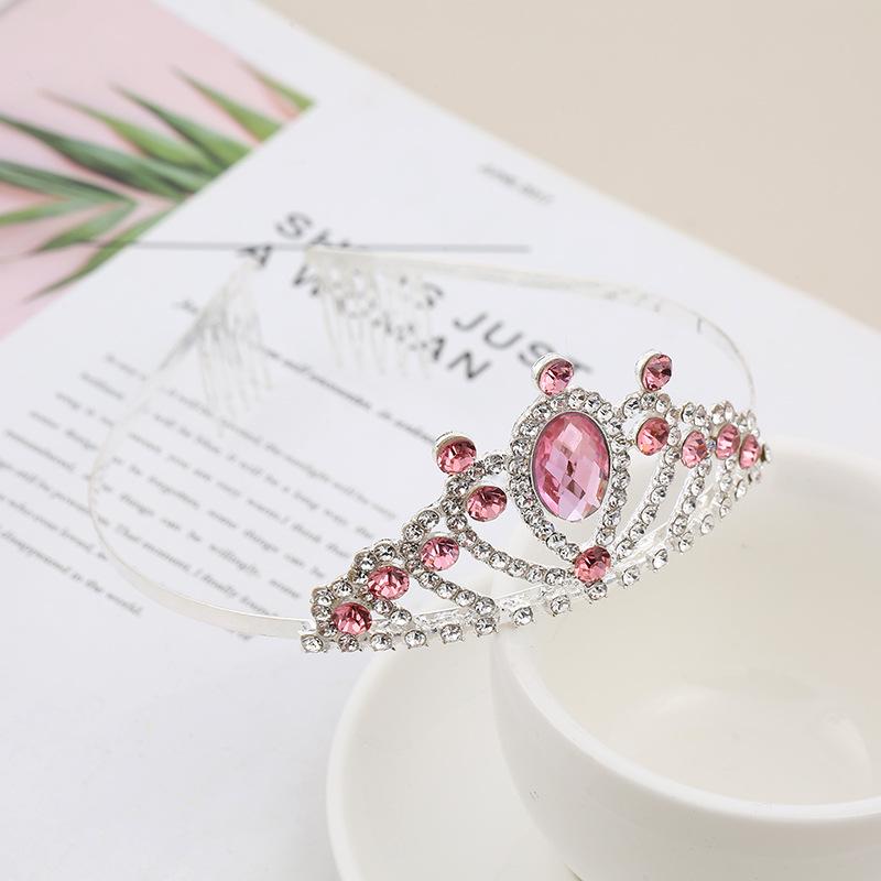 Silver Child's Diamond Headband Comb Tiara for Crown Dance Performance