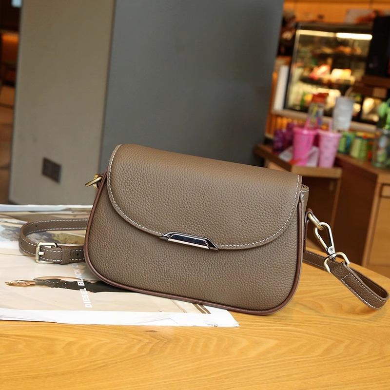 Small Square Bag New Style Shoulder Straps High Quality Textured Cowhide Leather Crossbody Bag for Women's Commuting Shoulder Bag