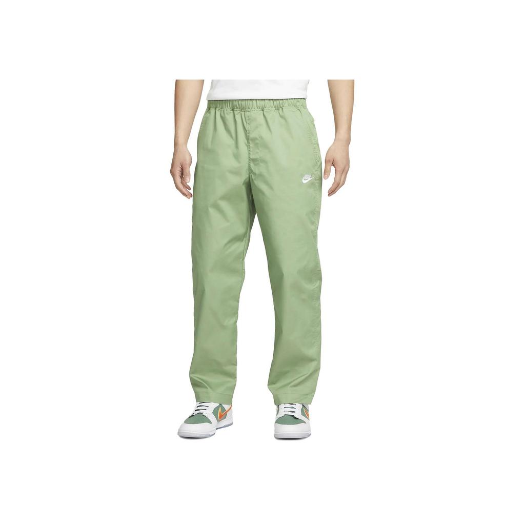 Nike Club Solid Color Drawstring Casual Pants Men Bottoms Green DX3337-386