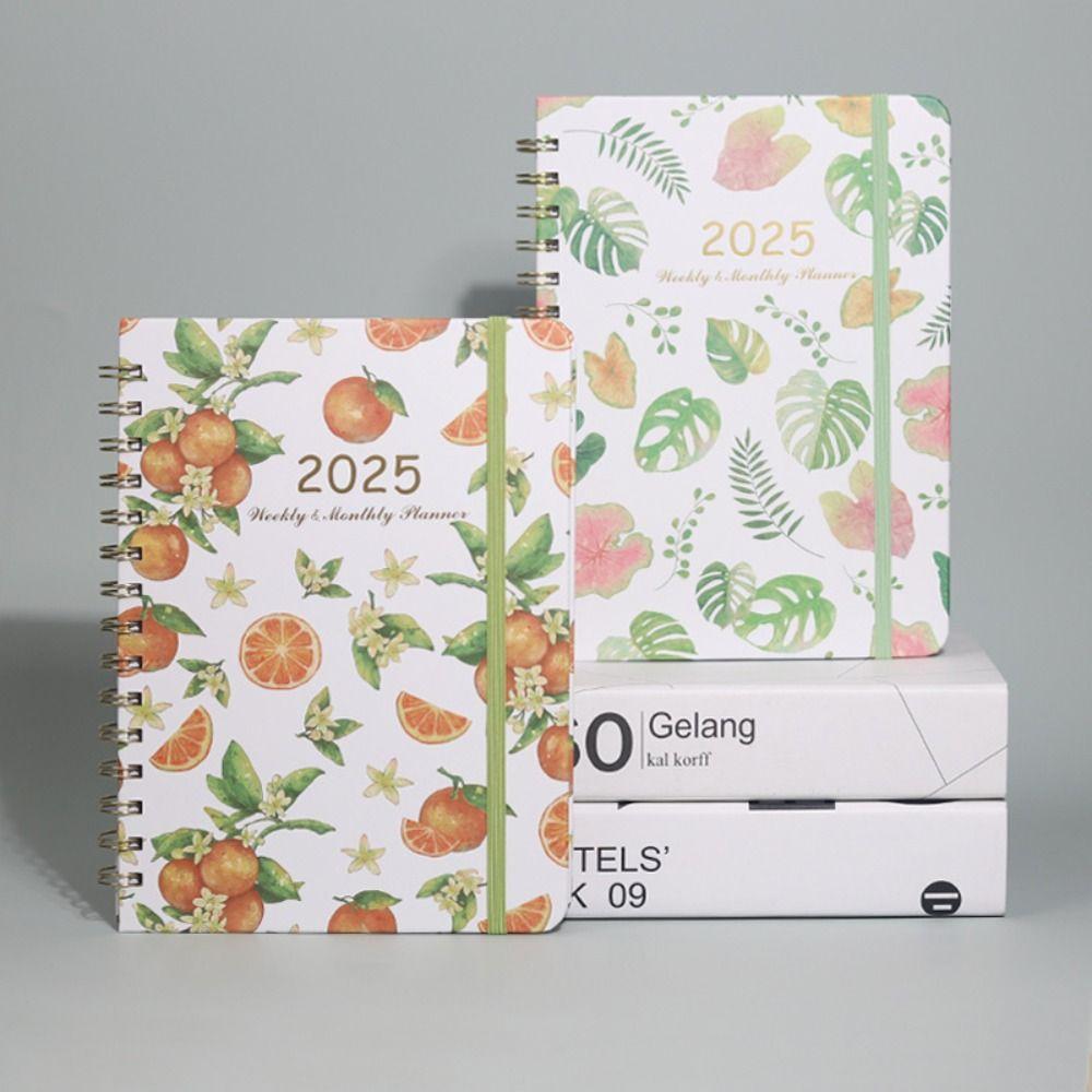 Monthly 2025 English Agenda Book Loose-leaf Coil A5 Schedule  Planner  Agenda