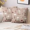 1 Pieces Cute Bear Cloud Flower Pattern Throw Pillow Polyester Pillowcase, Sofa Decorative Cushion Cov Headboard Pillow