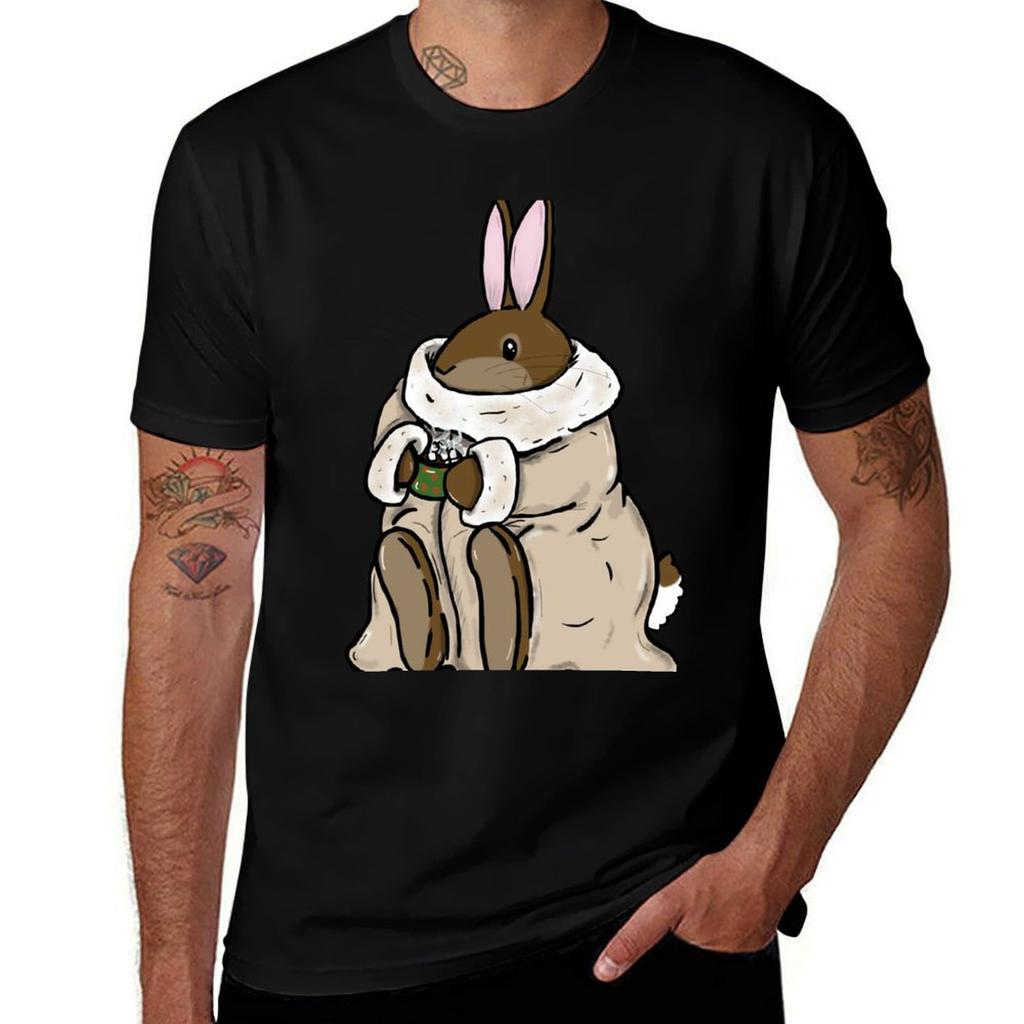 Comfy Hot Chocolate Bunny Tshirt Halloween Casual Tshirt