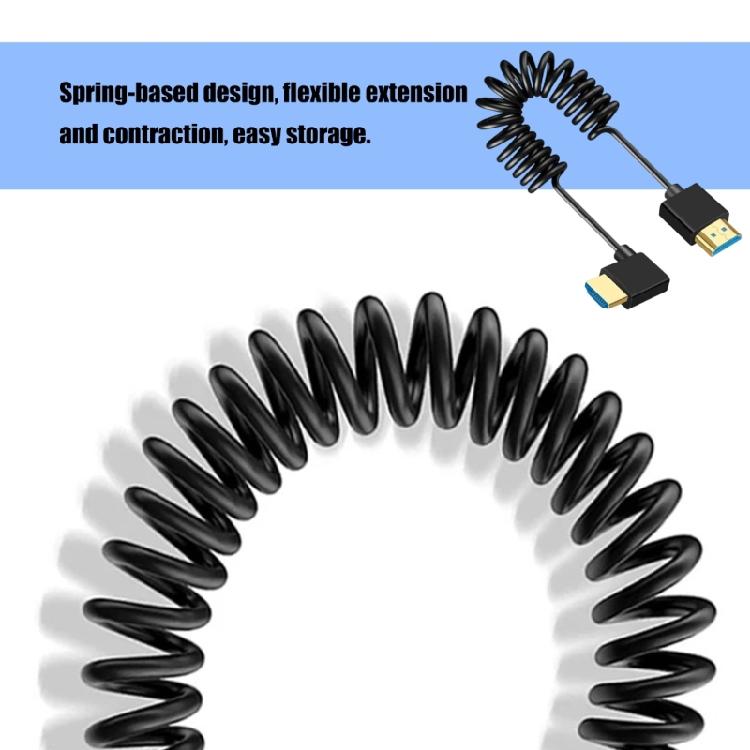 Bendable Spring UHD2.1 Cable Supports 8K 60Hz Aluminum Foil Shielding Extension Wire for Monitors Displays