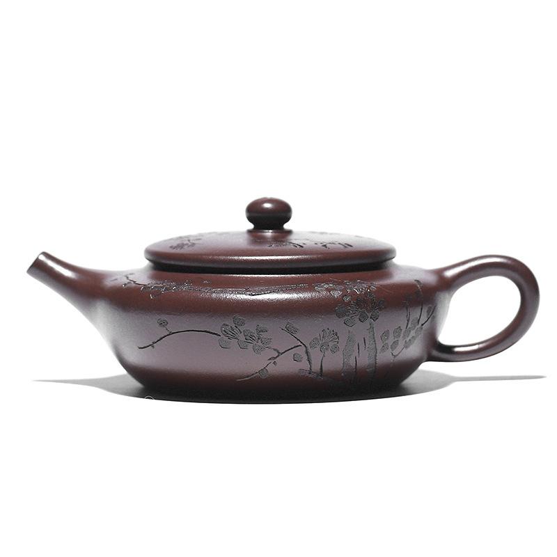 

160 мл эстетичные чайники из фиолетовой глины Исин, чайник ручной работы из сырой руды, фиолетовый глиняный чайник с заварочным устройством, китайский чайный сервиз Цзыша, украшения