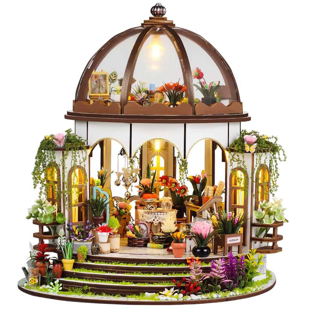 3D DIY Doll House Wooden Case Miniature Furniture Dollhouse Kit Handmade Miniature House with LED Light Children Birthday Gifts