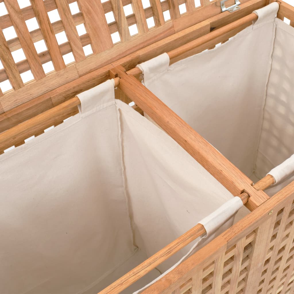 Laundry Basket 87.5 x 46 x 67 cm Solid Walnut Wood