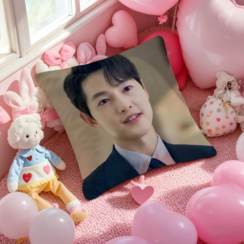 Song Joong - Ki Cushion Cover Pattern Printed Pillowcase for Living Room Sofa Cushion Cover & Bedroom Decor 12x12Inch