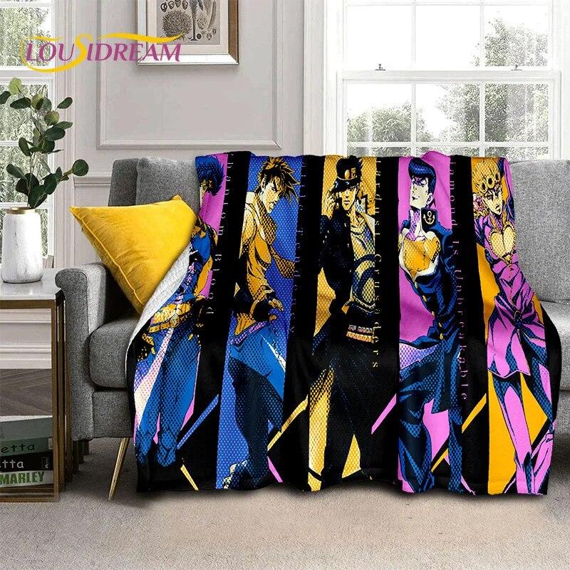 Jojo Bizarre Adventure Cartoon Anime Decke, weiche Überwurfdecke für Zuhause, Schlafzimmer, Bett, Sofa, Picknick, Reisen, Büro, Decke, Kind