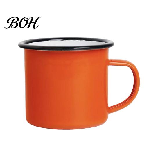 Durable Steel Water Cup Enamel Coffee Mug with Handle, Retro Style Cup, Smooth Lead Free Drinking Vessel Surface Portable for Hot Tea And Milk Outdoor