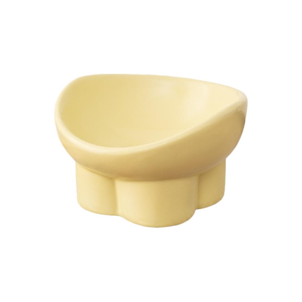 Anti-knock Neck Protection Bowl Large Diameter Pet Food Bowl Elevated Cat Bowl Indoor Use жёлтый