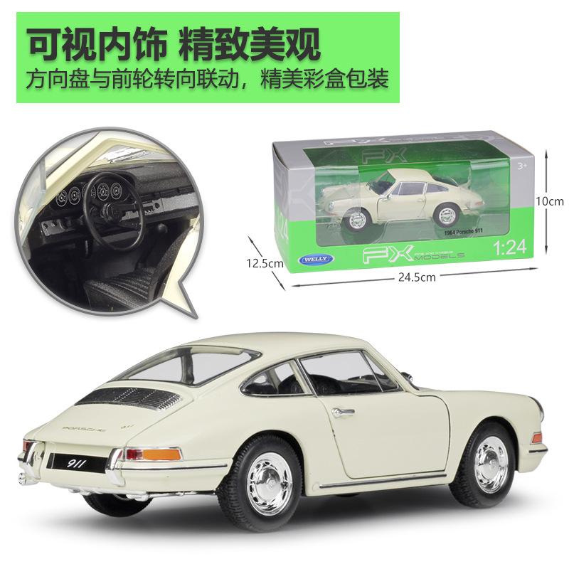 AABKN1 Welly 1:24 Porsche 1964 Porsche 911 Imitation  Alloy Car Model Collection Of Spare Parts