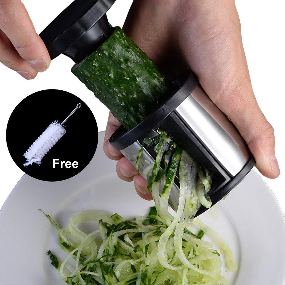 Manual Spiralizer Vegetable Slicer Stainless Steel Vegetable Slicer Cutter Veggie Spiral Cutter Zoodle Maker KC0110