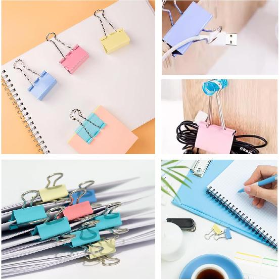 120 Pcs Small Binder Clips Assorted Colored, 0.75in/19mm Mini Binder Paper Clips, Paper Clamps for Office Supplies, Home, School,Business Document