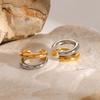 Youthway Waterproof Stainless Steel Gold  Double C-Shaped Clip Earrings For Women  Gold-Plated Charm Jewelry Gift