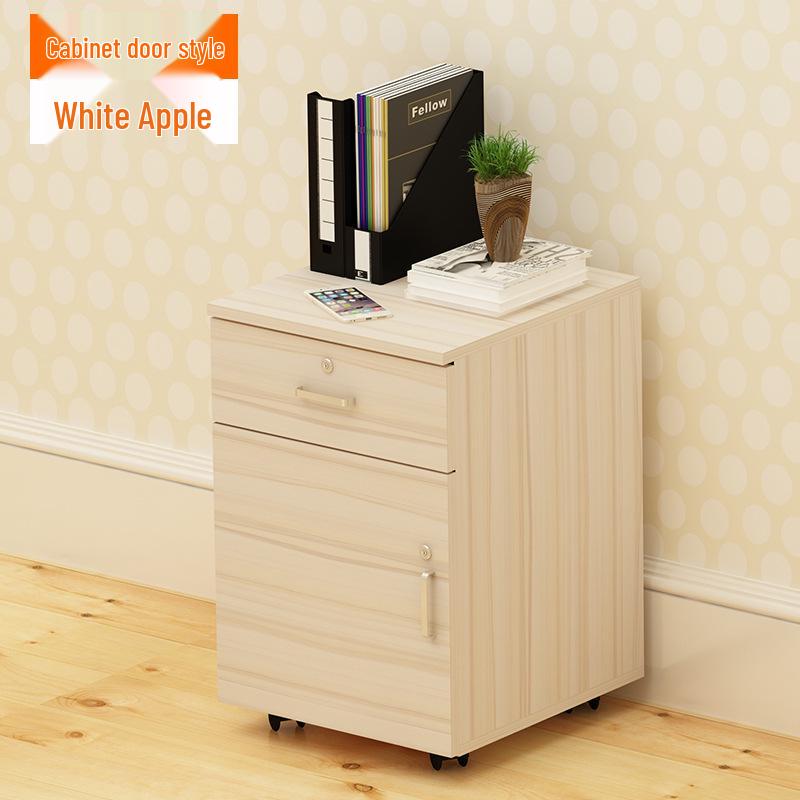 Mobile Lockable Filing Cabinet with Three Drawers - Floor-standing Storage for Office or Bedside