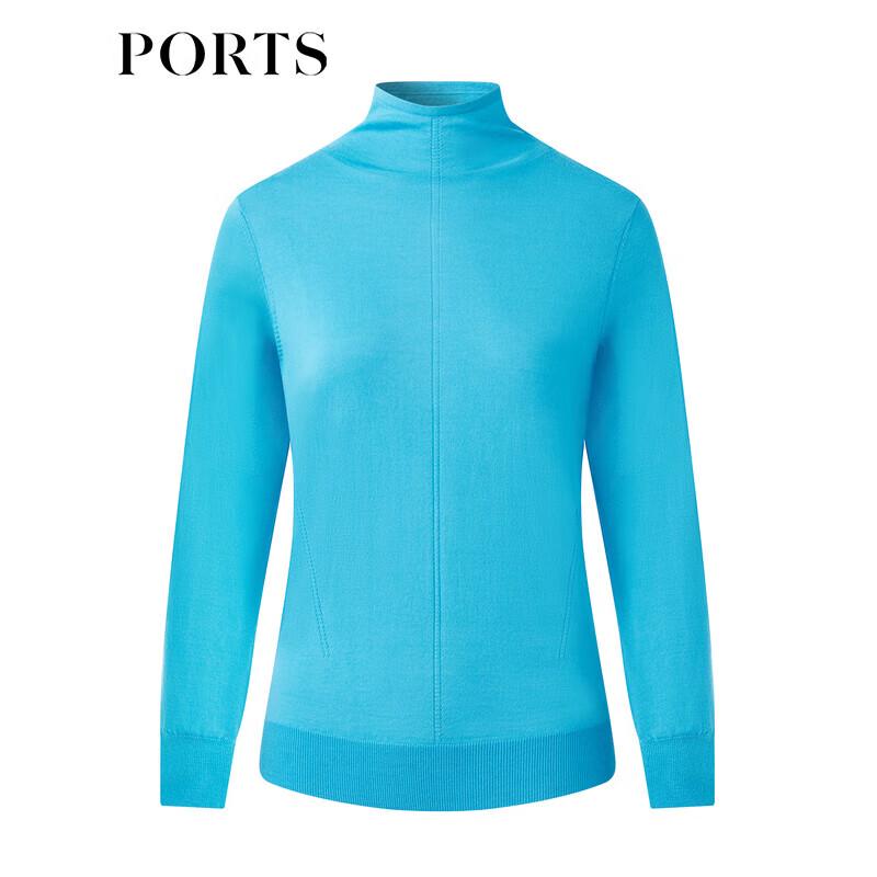 Ports Women's Striped Logo Embroidered Wool Knit Sweater