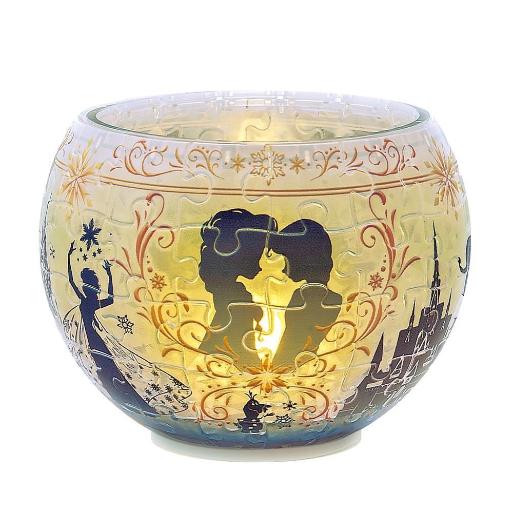 Yanoman 80-Piece Jigsaw Puzzle, Disney Aurora Glasses, Anna & Elsa (10x14.7cm), 2201-69, with Piece Request Postcard and LED Stand