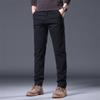 Pants Men's Spring and Autumn Men's New Fleece Warm Versatile Simple Business Pants Solid Color Trend Casual Men's Pants