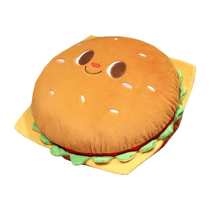 Cartoon Plush Hamburger Toy Smile Face Drumsticks Stuffed Funny Food Toast Pillow Cushion Chair Seat Sofa Decor Kids Girls Gift