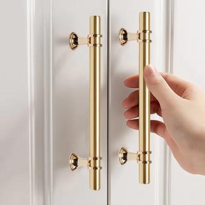 T Schublade Knöpfe Schrank Zieht Küche Schrank Tür Griffe Schwarz Gold
