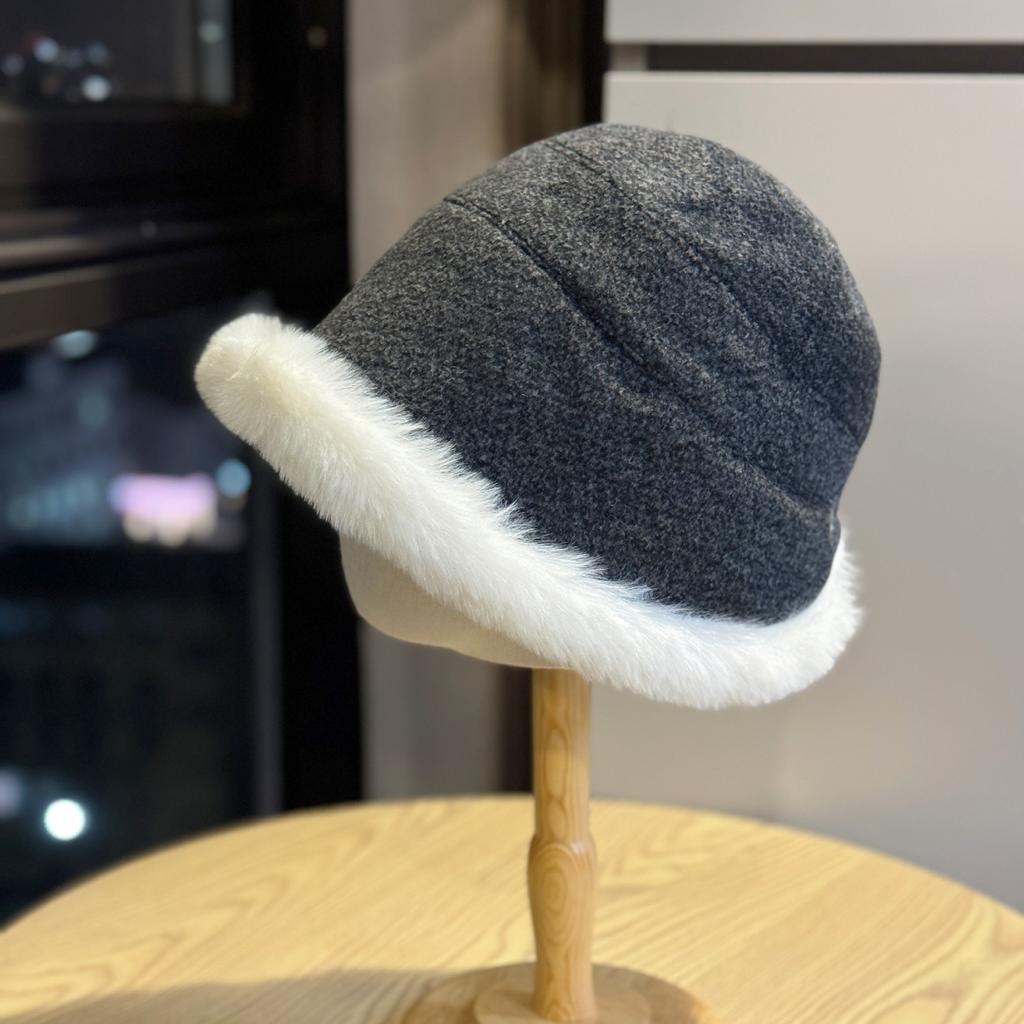 Furry Fisherman Hat Women's Autumn and Winter Hat Large Head Circumference Ear Protection Thickened Northeast Lei Feng Hat Cycling Hat Trend