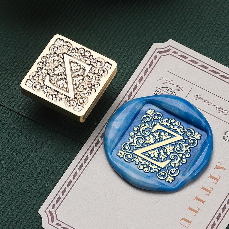 

Square Pattern Letter Seal Head Wax Seal Stamps Square Retro Ealing Wax Stamp Head For Scrapbooking Card Envelopes Invitations