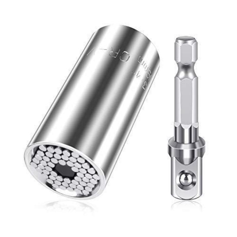 1 Set Universal Socket 1/4'' - 3/4'' Power Drill Tool Ratchet Socket Set Wrench Cool Stuff Husband Gift Set