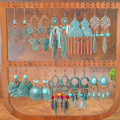 Brincos de franja Moda retrô boêmia acessórios de orelha brincos esculpidos exagerados acessórios de orelha