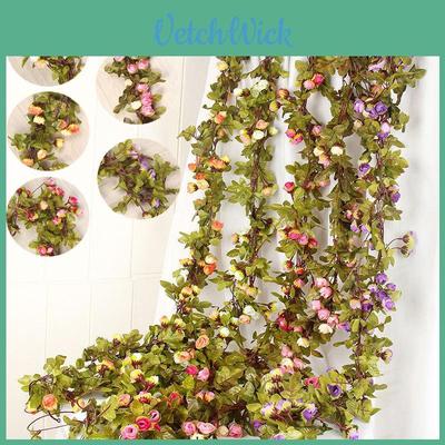 Beautiful 42 Flowers Artificial Silk Rose Fake Flower Garland For Diy Party Decoration