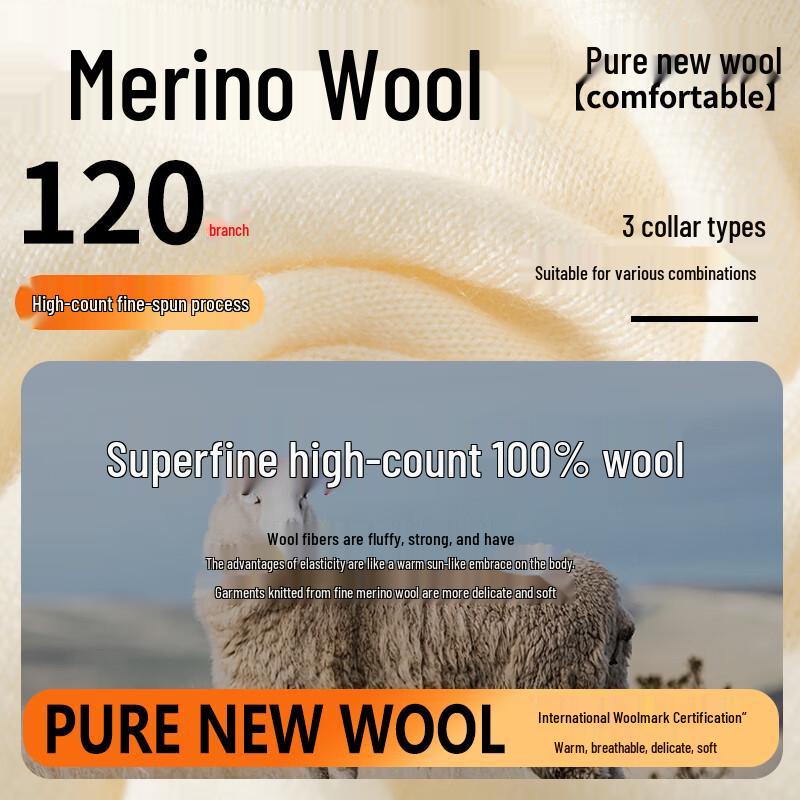 Hengyuanxiang Women's 100% Wool Thin Knit Pullover