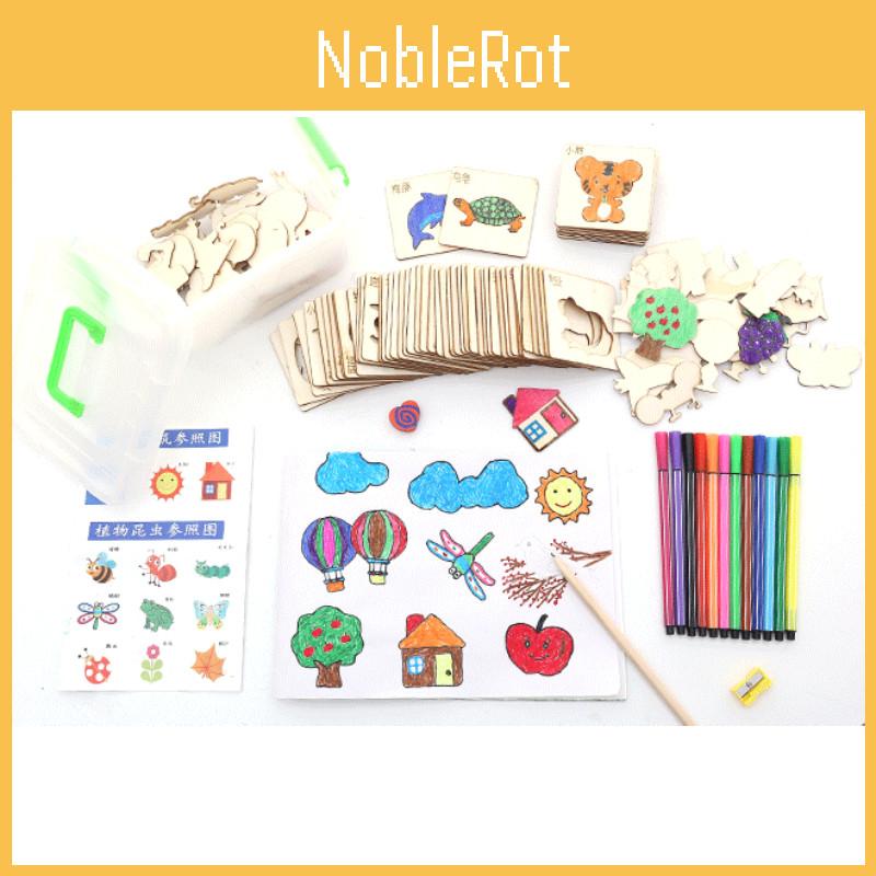 Montessori Holz Zeichenschablonen Set Für Kinder 20 Bunte Vorlagen Für Kreatives DIY Malen Und Lernspiele Chars)