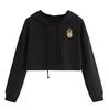 Women's Hoodie Appliques Pinapple Sweatshirt Long Sleeve Pullover Tops Blouse
