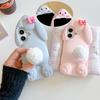 Kawaii 3D Cartoon Benny Rabbit Case For iPhone 16 15 14 13 12 Pro Max Soft Silicone Cover With Hairball Tail Holder