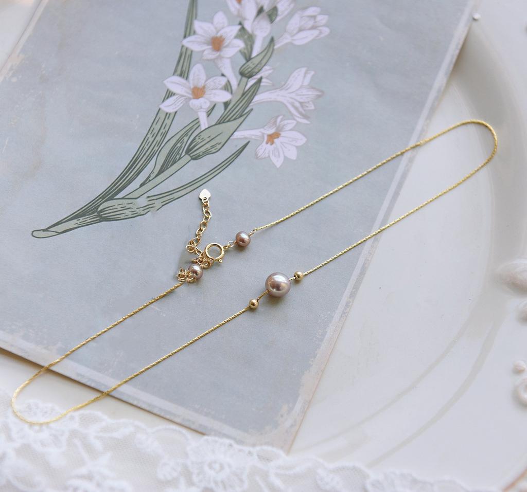 New simple natural pearl necklace women's fashion necklace women's niche Internet celebrity temperament collarbone chain women