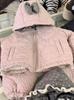 Girls' 2025 Winter Hooded Pajama Set - Thickened Two-Piece for Indoor & Outdoor Wear