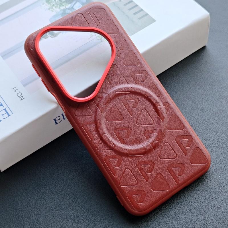 

For Huawei Pura 80 Pro Ultra Case Magsafe Original Pattern Big Camera Hole Protection Matte Vegan Leather Soft TPU Case Cover Huawei Pura 80 Ultra&Artificial leather