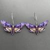 1Pair Cute Butterfly Woman Dangle Earrings Acrylic Gradient Colorful Moth Drop Earrings for Y2K Girl Birthday Gift