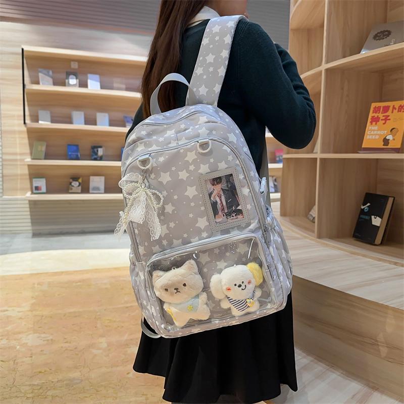 Studentský školní batoh s hvězdným potiskem Dámský batoh s velkou kapacitou