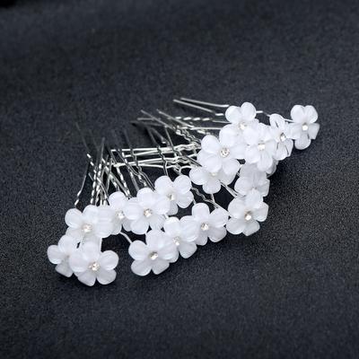 20 pièces Bâtonnets à Cheveux Perles Élégants Mode pour Mariée avec Accents Floraux Cristal Épingle à Cheveux de Mariage Boîte Cadeau d'Anniversaire