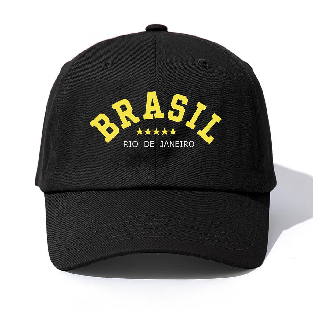 1pc BRASIL Print Baseball Cap for AdultsMinimalist Retro Style Casual Soft Adjustable Dad HatPerfect As Gift