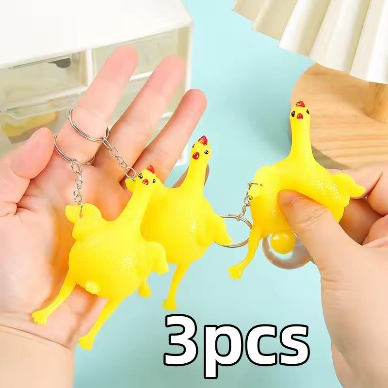 Kippen Sleutelhanger - Knijpspeeltje Voor Stressverlichting En Grappige Cadeautjes, Creatief Prank Speelgoed