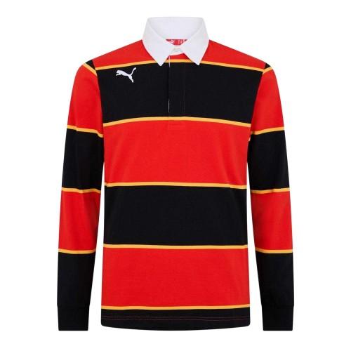 Puma Mens Lifestyle Striped Long-Sleeved Polo Shirt