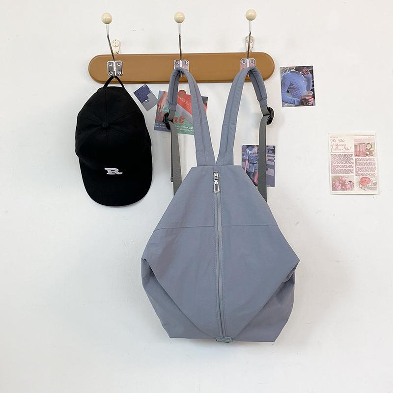 Korean Version of Niche Sports Style Travel Build Solid Color Foreign Style Nylon Ins Personalized Backpack Casual Fashion Backpack