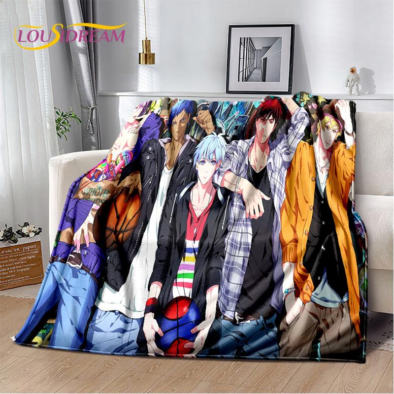 Cartoon Kuroko's Basketball Anime Blanket,Soft Throw Blanket for Home Bedroom Bed Sofa Picnic Travel Office Cover Blanket Kids