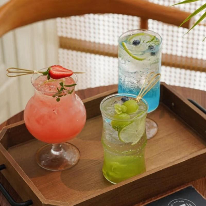 Glass Drinking Cup Juice Smoothie Iced Tea Cocktail Milkshake Beverage - 260ml To 500ml Clear Transparent Tumbler With Handle